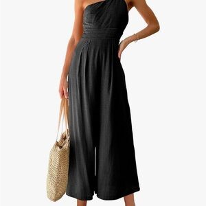 NWOT Elegant Black One-Shoulder Jumpsuit